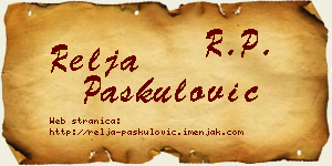 Relja Paskulović vizit kartica
